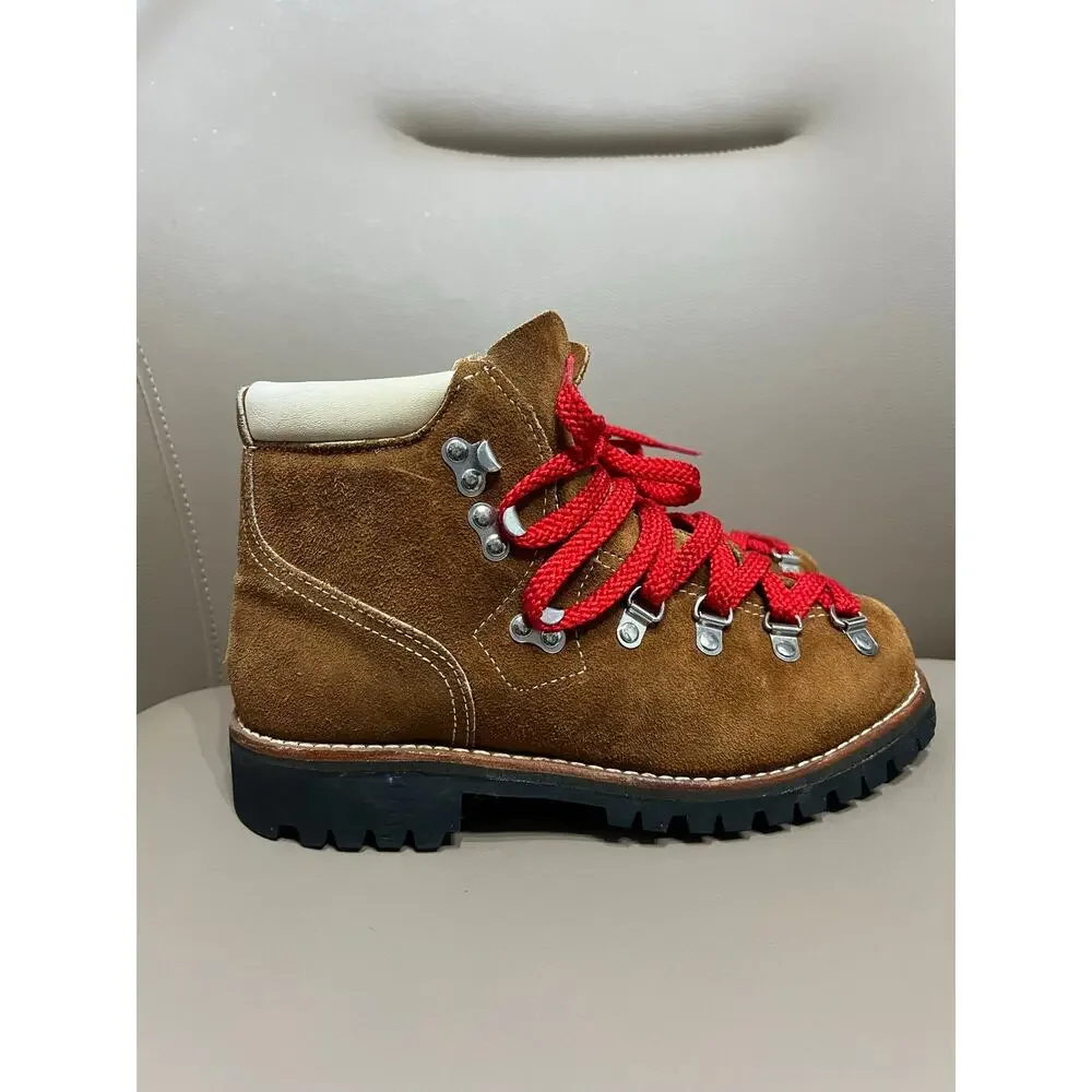 VTG Gallenkamp Hiking Boots Men Sz 6 Womens Sz 7.5 8 Tan Brown Vibram